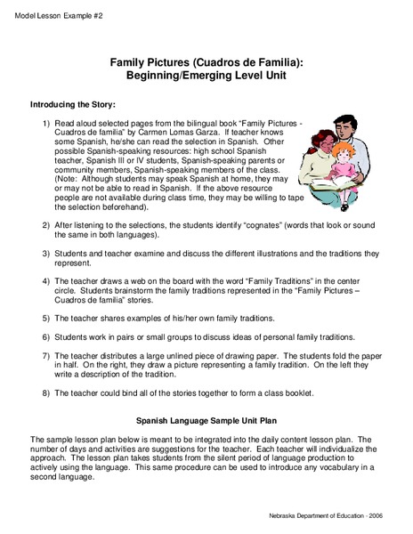 Family Pictures Lesson Plan