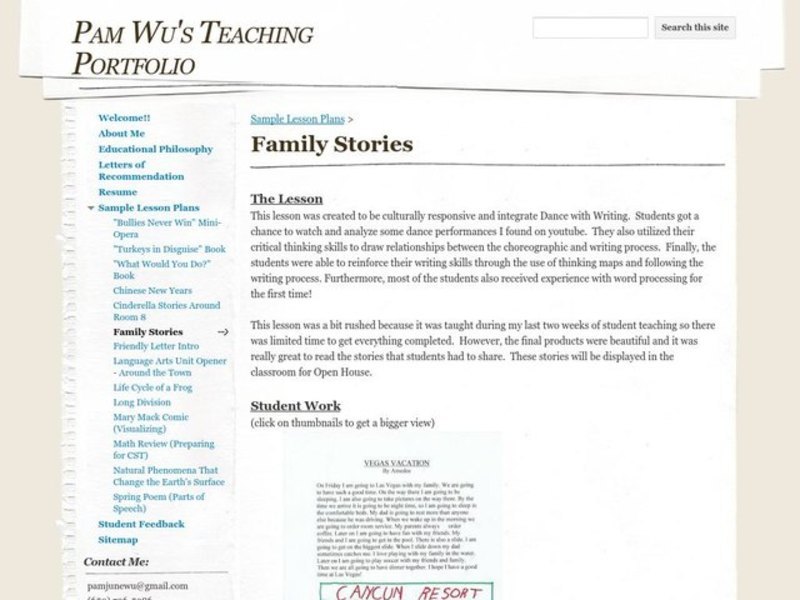 Family Stories Lesson Plan