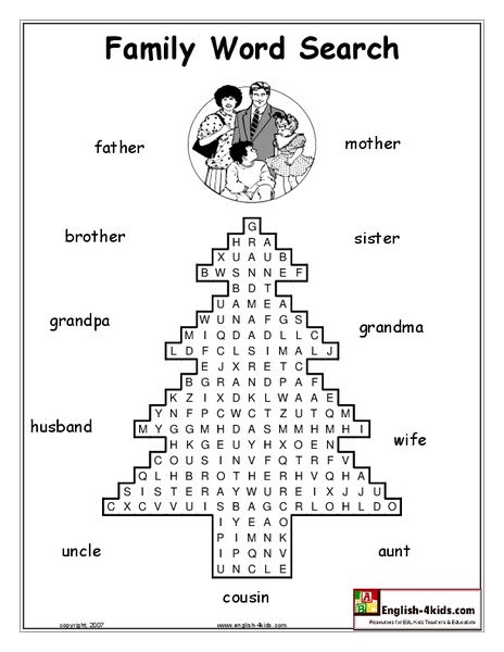 Family Word Search Lesson Plan