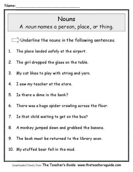 Nouns 4 Worksheet