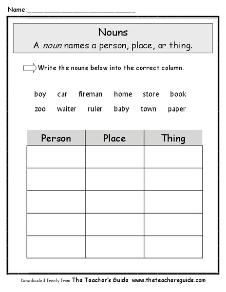 Nouns 3 Worksheet