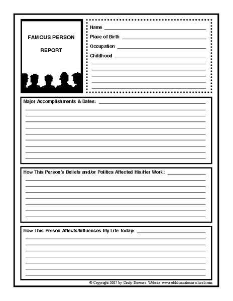 Famous Person Report Organizer