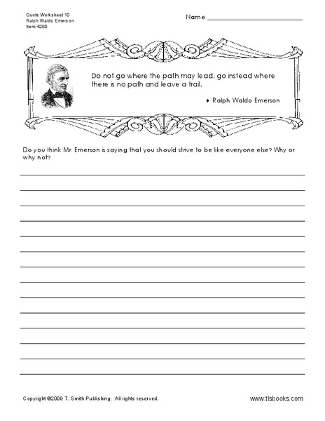 Famous Quotes Interpretation Worksheet