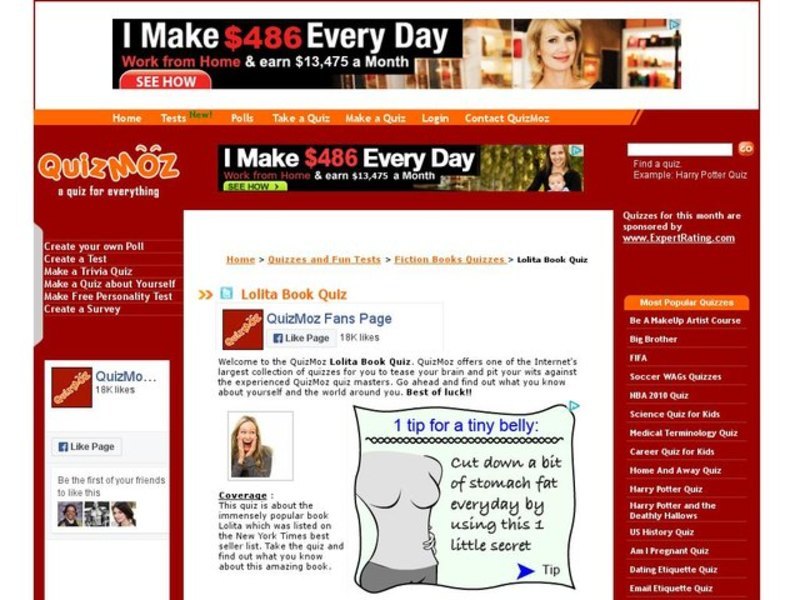 "Lolita" Book Quiz Interactive