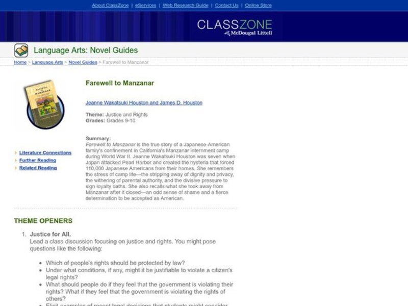 Farewell to Manzanar Lesson Plan