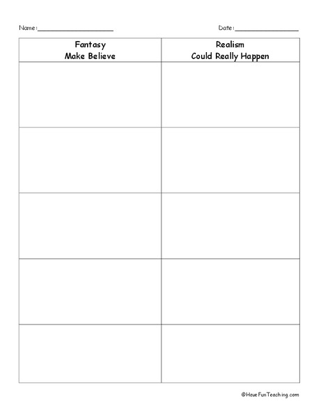 Fantasy vs. Realism Lesson Plan
