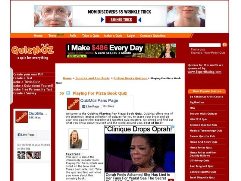 Playing For Pizza Book Quiz Interactive