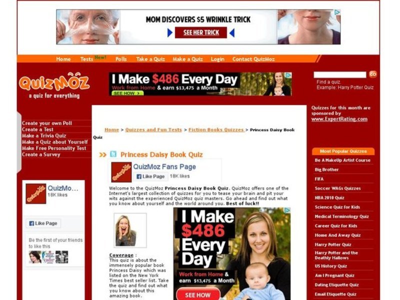 "Princess Daisy" Book Quiz Interactive