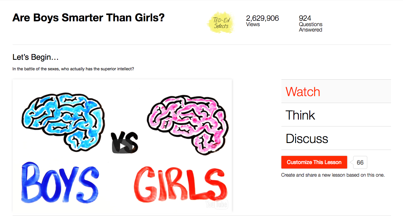 Are Boys Smarter Than Girls? Instructional Video