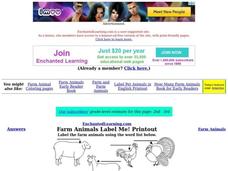 Farm Animals Worksheet