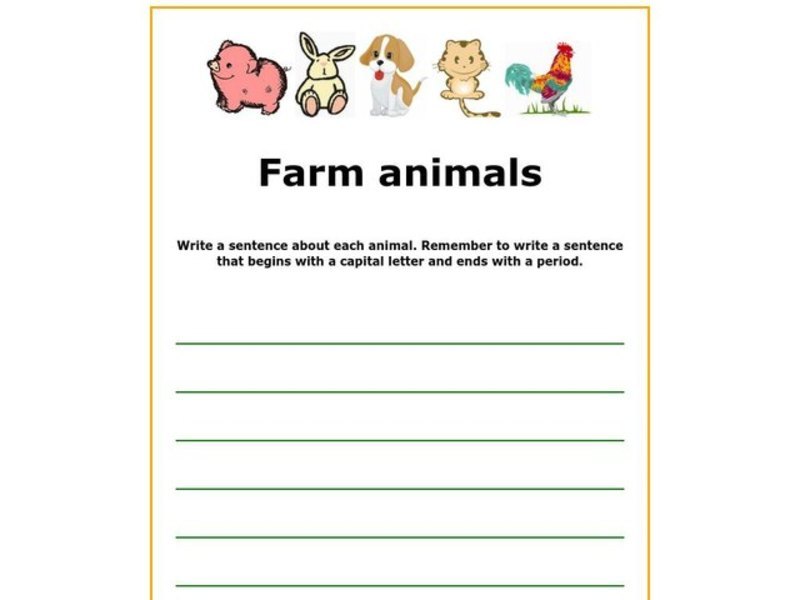 Farm Animals Worksheet