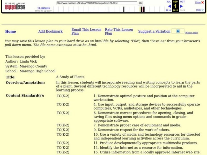 A Study of Plants Lesson Plan