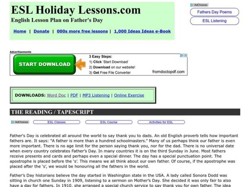 Father's Day Worksheet