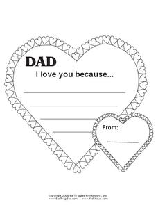 Father's Day Card Worksheet
