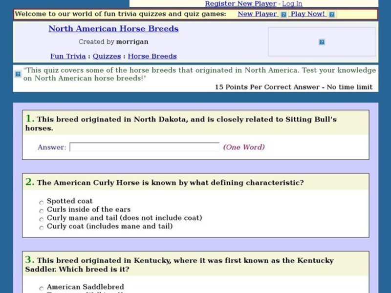 North American Horse Breeds Quiz Interactive