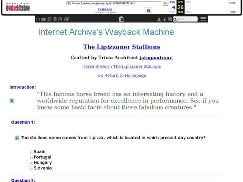 The Lipizzaner Stallions Quiz Interactive