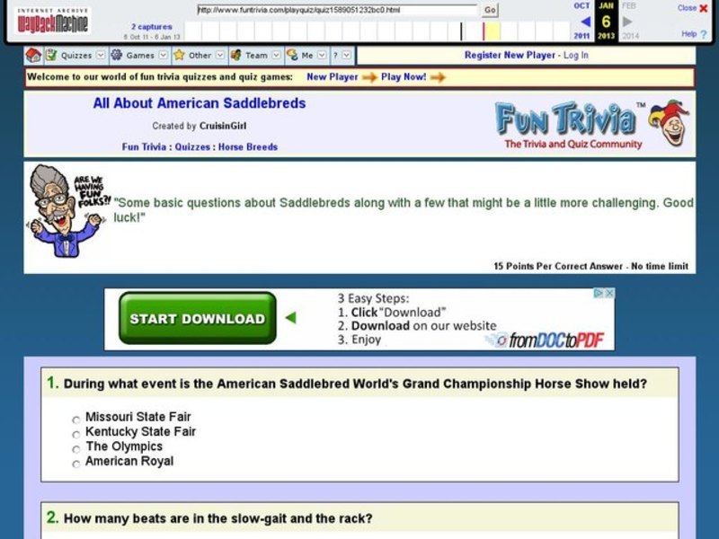All About American Saddlebreds Interactive