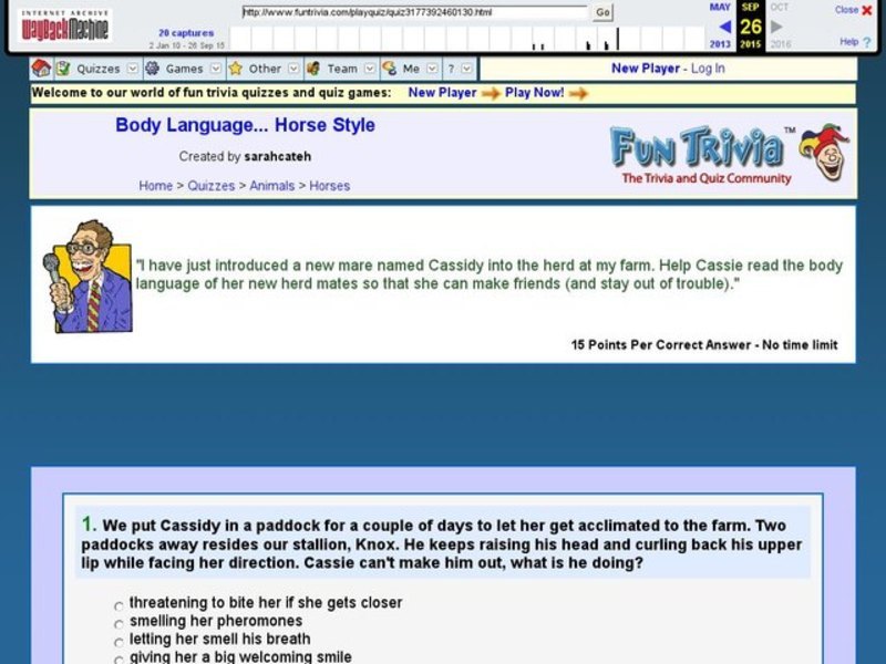 Body Language...Horse Style-Trivia Quiz Interactive