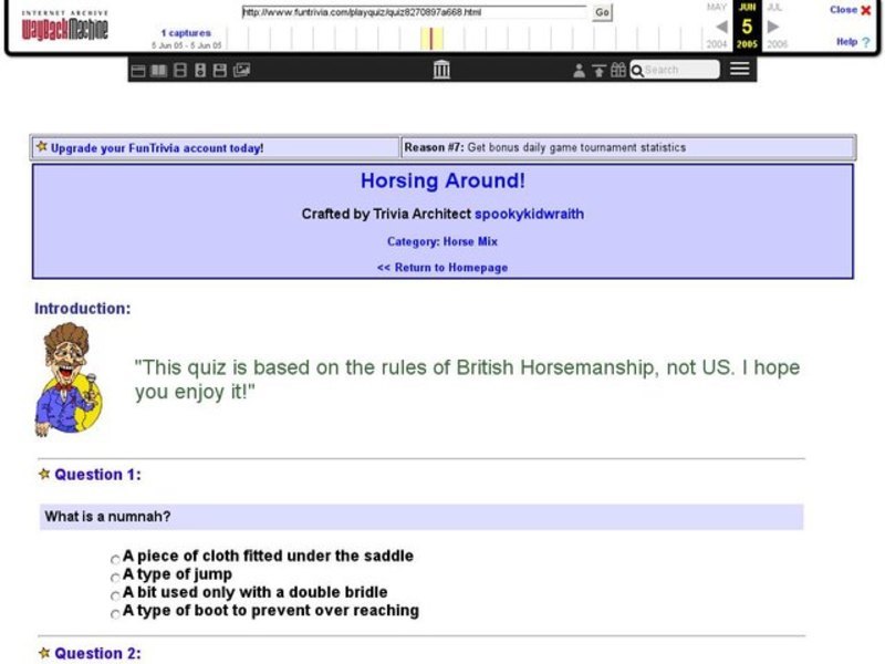 Horsing Around! Trivia Quiz Interactive