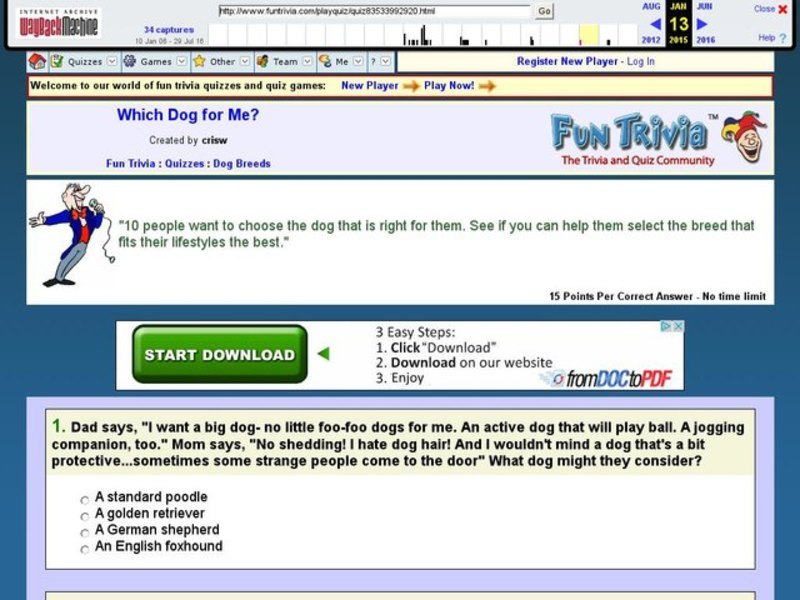Which Dog for Me? Trivia Quiz Interactive