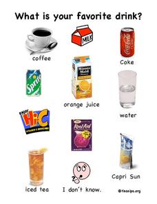 Favorite Drink Worksheet
