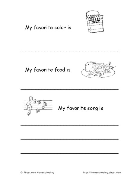 Favorites Worksheet