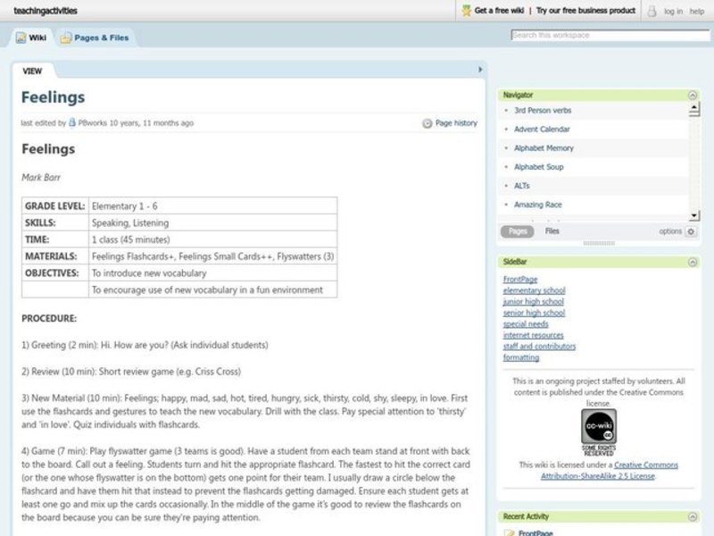 Feelings Lesson Plan