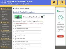 Present Perfect Progressive-Positive Sentences Interactive