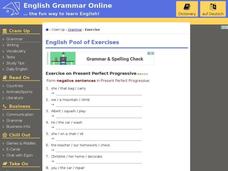 Negative Sentences in Present Perfect Progressive Tense Interactive