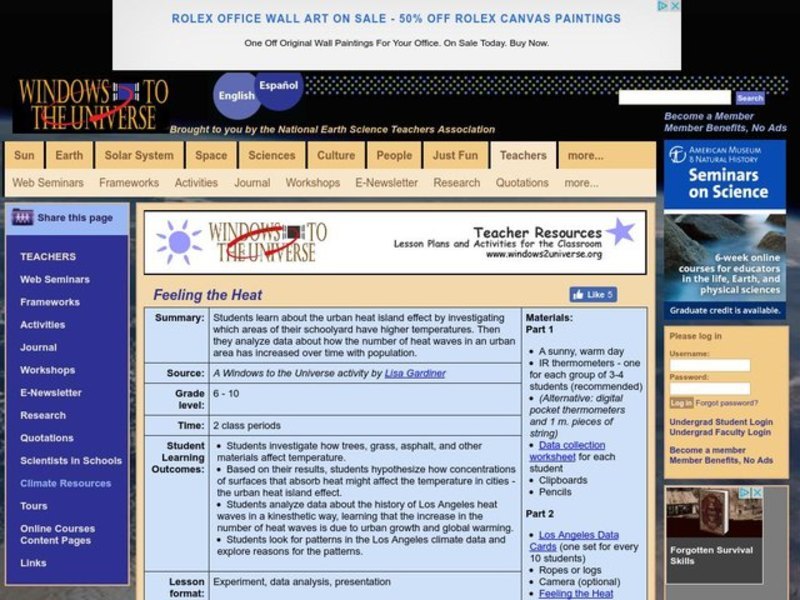 Feeling the Heat Lesson Plan