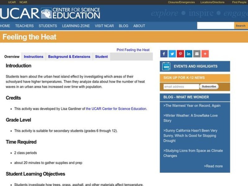 Feeling the Heat Lesson Plan