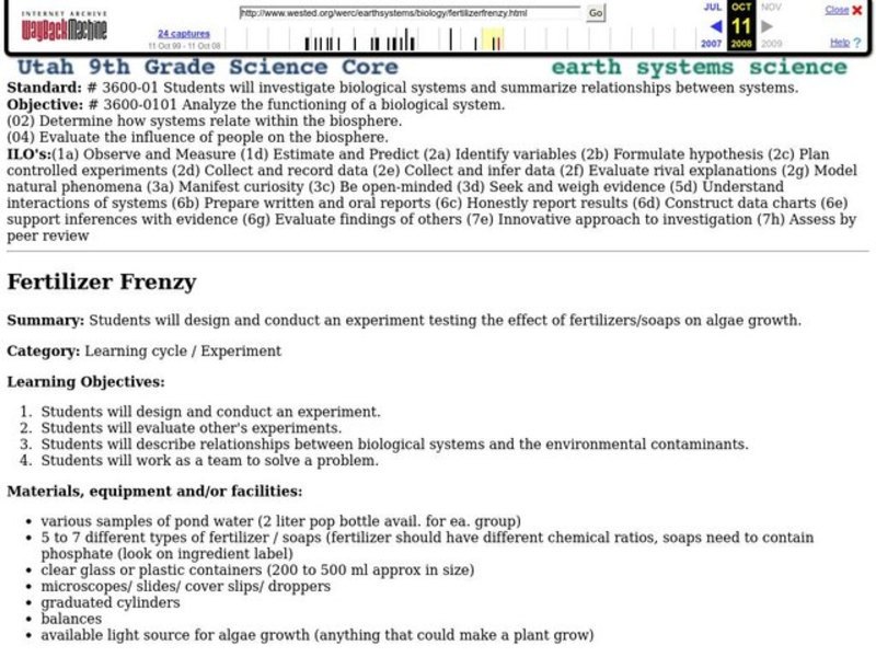 Fertilizer Frenzy Lesson Plan