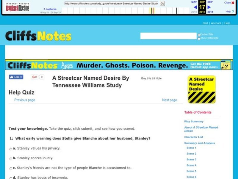 A Streetcar Named Desire by Tennessee Williams Interactive