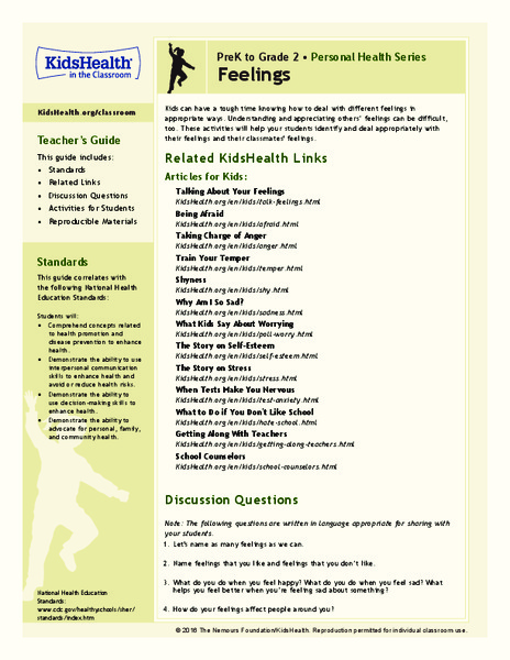 Feelings: Grades K-2 Lesson Plan