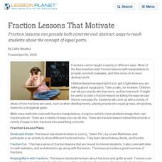Fraction Lessons That Motivate Lesson Planet Article