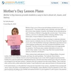 Mother's Day Lesson Plans Lesson Planet Article