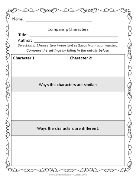 Fiction Graphic Organizers Organizer