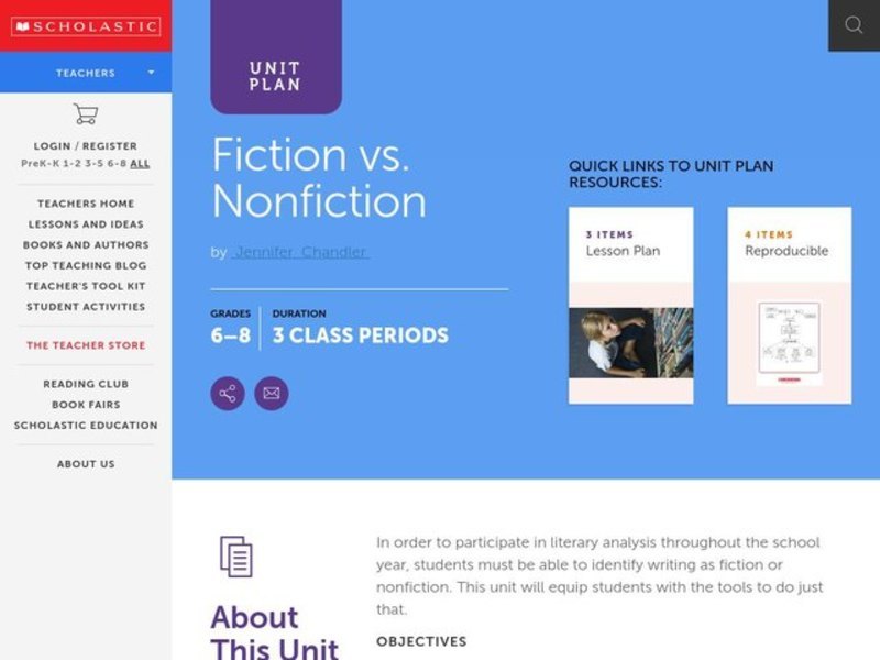 Fiction vs. Nonfiction Lesson Plan