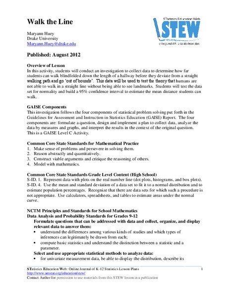 Walk the Line Lesson Plan