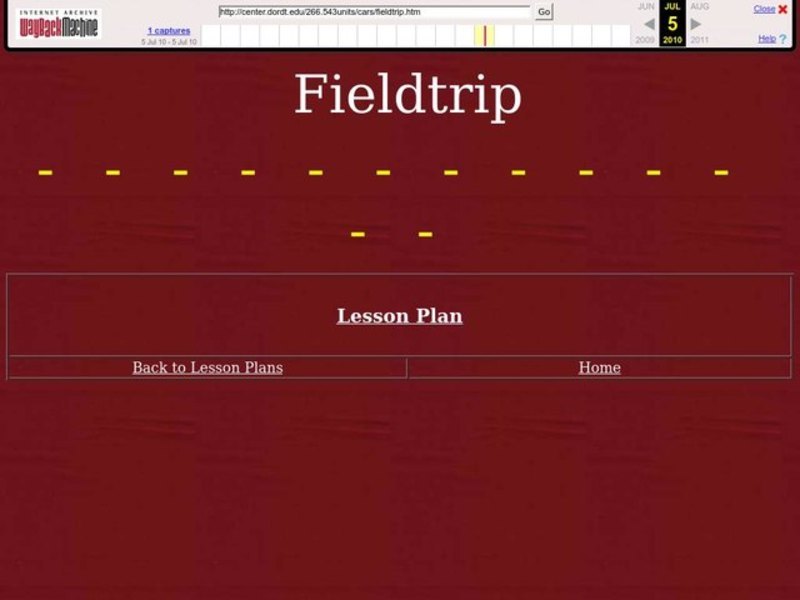 Field Trip to Car Dealer Lesson Plan