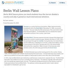 Berlin Wall Lesson Plans Lesson Planet Article