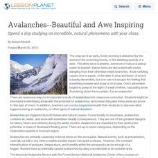Avalanches--Beautiful and Awe Inspiring Lesson Planet Article