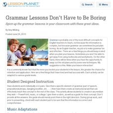 Grammar Lessons Don't Have to be Boring Lesson Planet Article