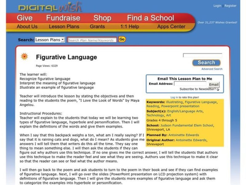 Figurative Language Lesson Plan