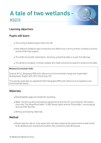 A Tale of Two Wetlands Lesson Plan