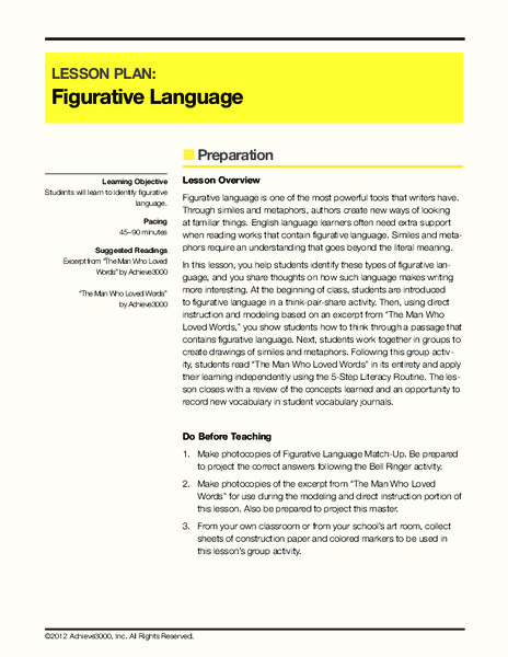 Figurative Language Lesson Plan