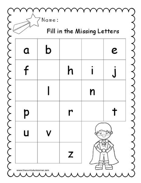 Fill in the Missing Letters Worksheet