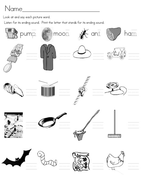 Final Consonant Sounds Worksheet