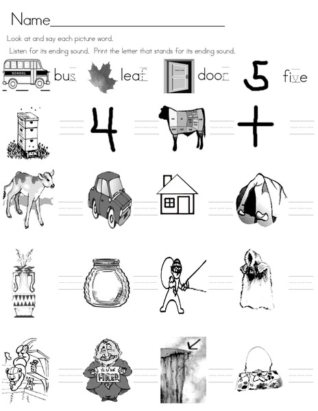 Final Consonant Sounds Worksheet