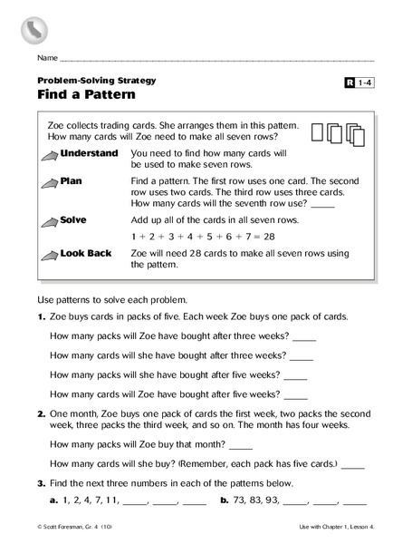 Find a Pattern Worksheet